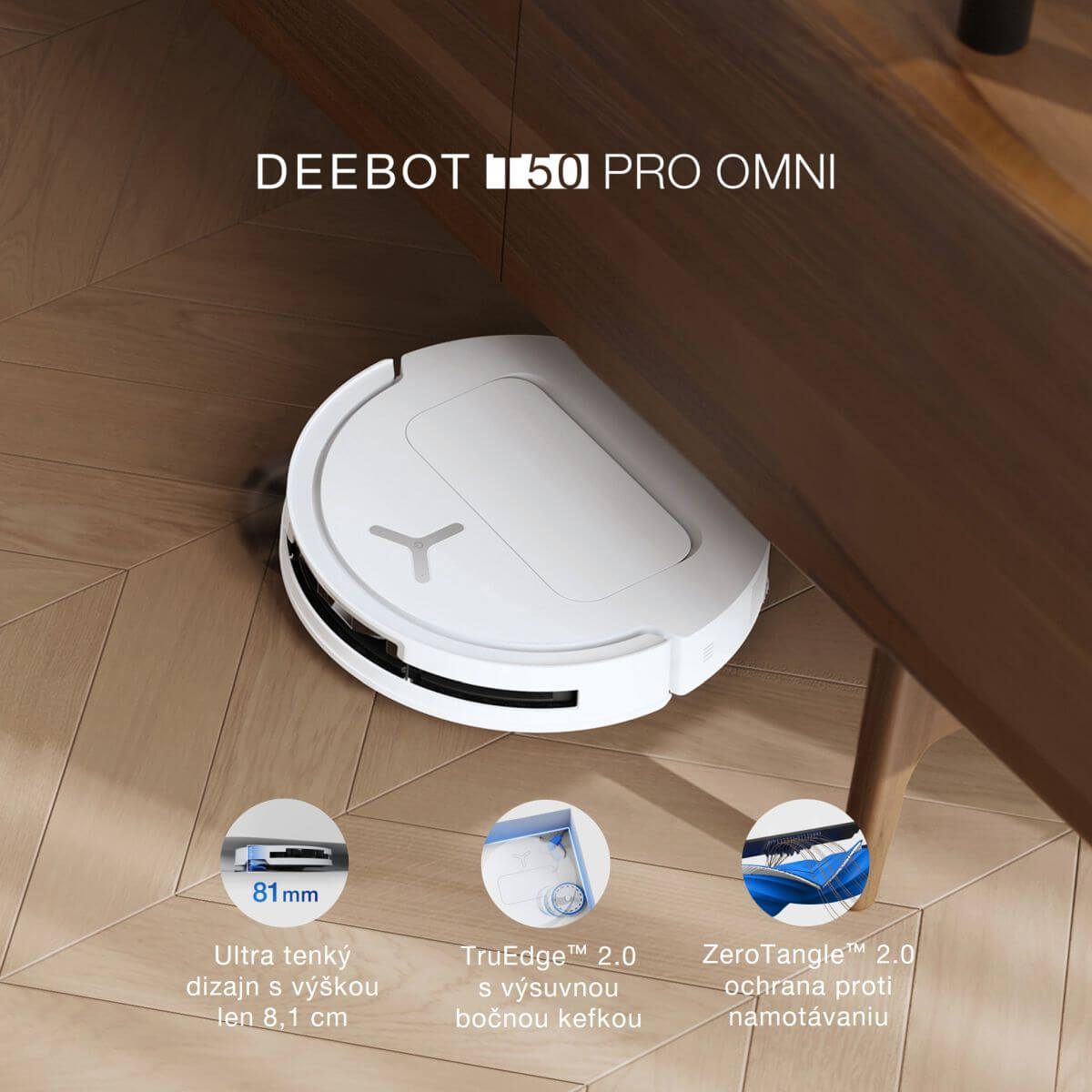 1 1200x1200 2v1 smart robotický vysávač ECOVACS DEEBOT T50 PRO OMNI 